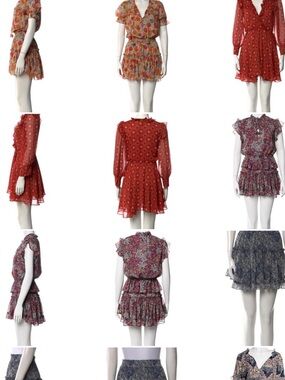 MISA bundleeee 4 Floral Tiered Mini Dresses & 1 skirt ruffle femme